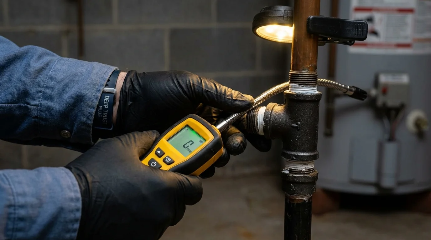 Gas leak detection with electronic sniffer by Johns Plumbing LLC in Wyandanch
