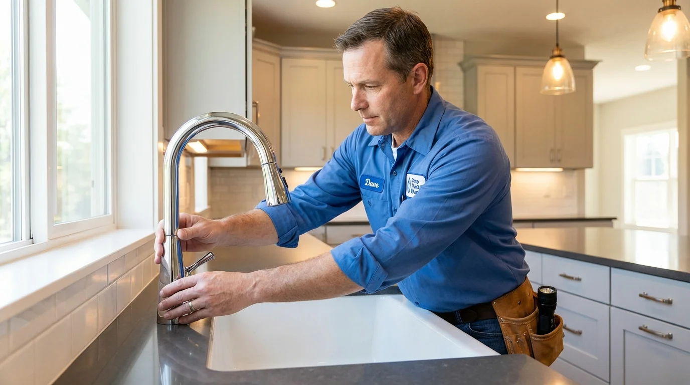 Kitchen faucet installation by Johns Plumbing LLC in Wyandanch
