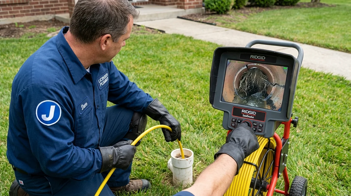 Sewer camera inspection being performed by Johns Plumbing LLC in Wyandanch