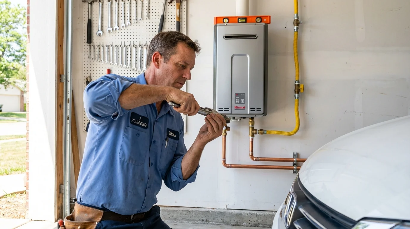 Tankless water heater installation by a Johns Plumbing LLC plumber in Wyandanch